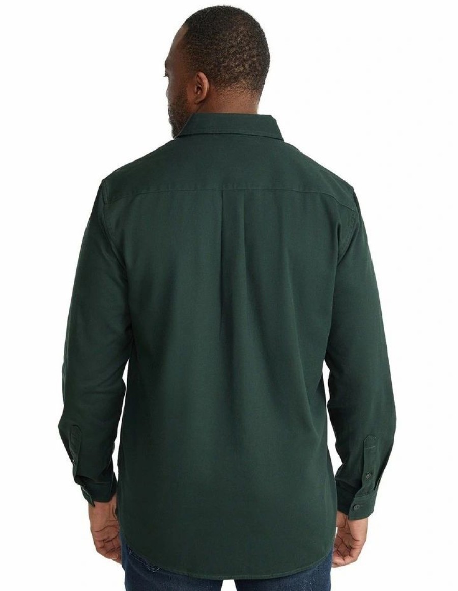 Big & Tall * | Johnny Bigg Cheap Dexter Twill Shirt In Green Forest