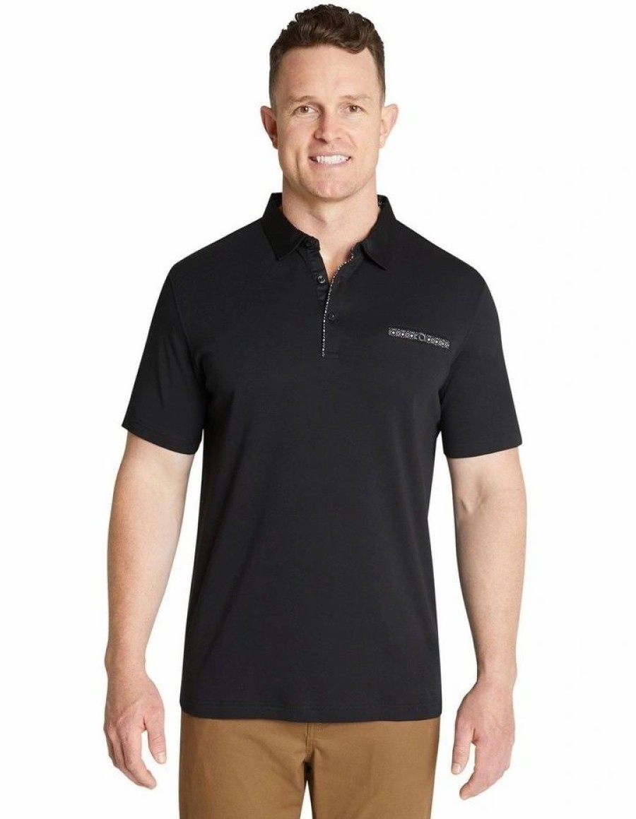 Clothing * | Johnny Bigg Outlet Sale The Nico Cotton Polo Black