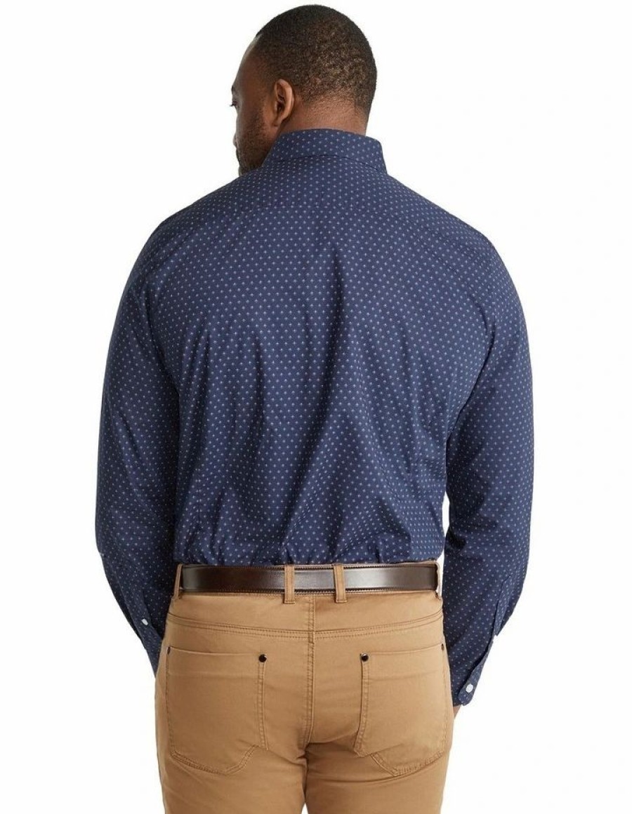 Big & Tall * | Johnny Bigg Classical Martin Micro Print Shirt In Blue Navy