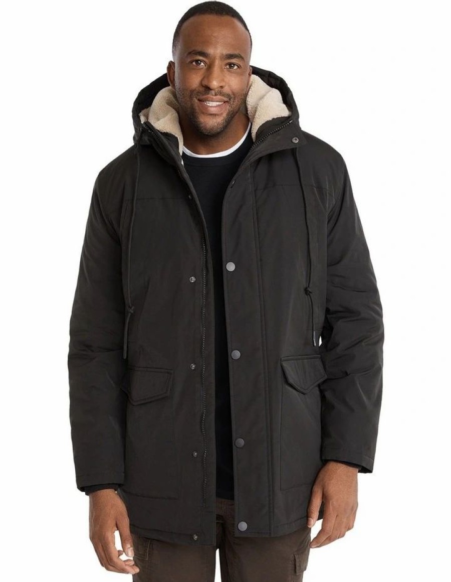 Big & Tall * | Johnny Bigg New Threads The Auston Parka Jacket In Black