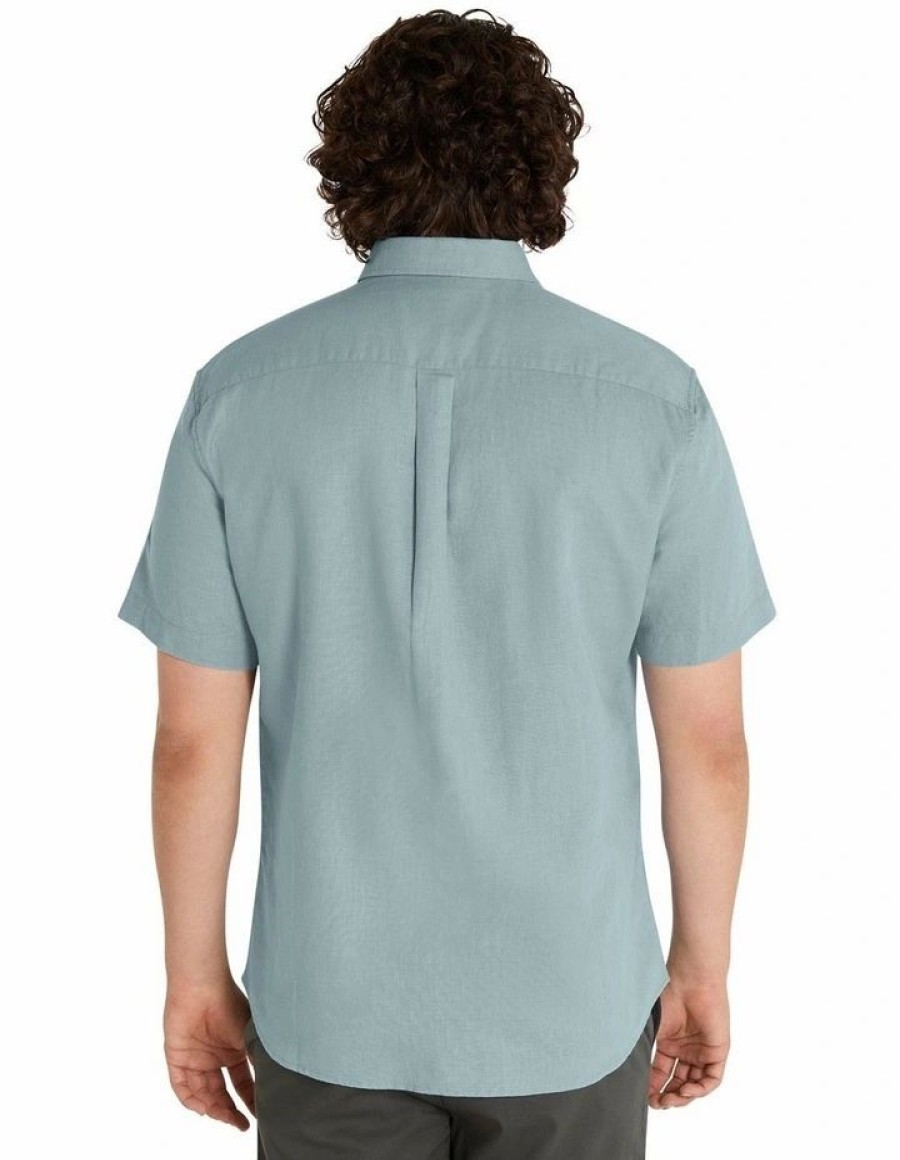 Big & Tall * | Johnny Bigg Hot Sell Fresno Linen Blend Shirt In Blue Chambray