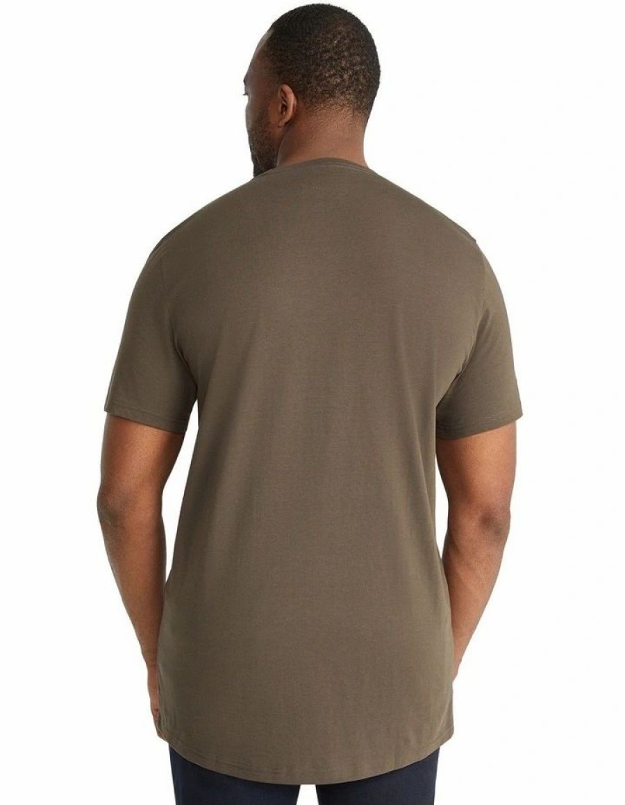 Clothing * | Johnny Bigg Typical Style Essential Longline Scoop Hem Tee In Green Khaki