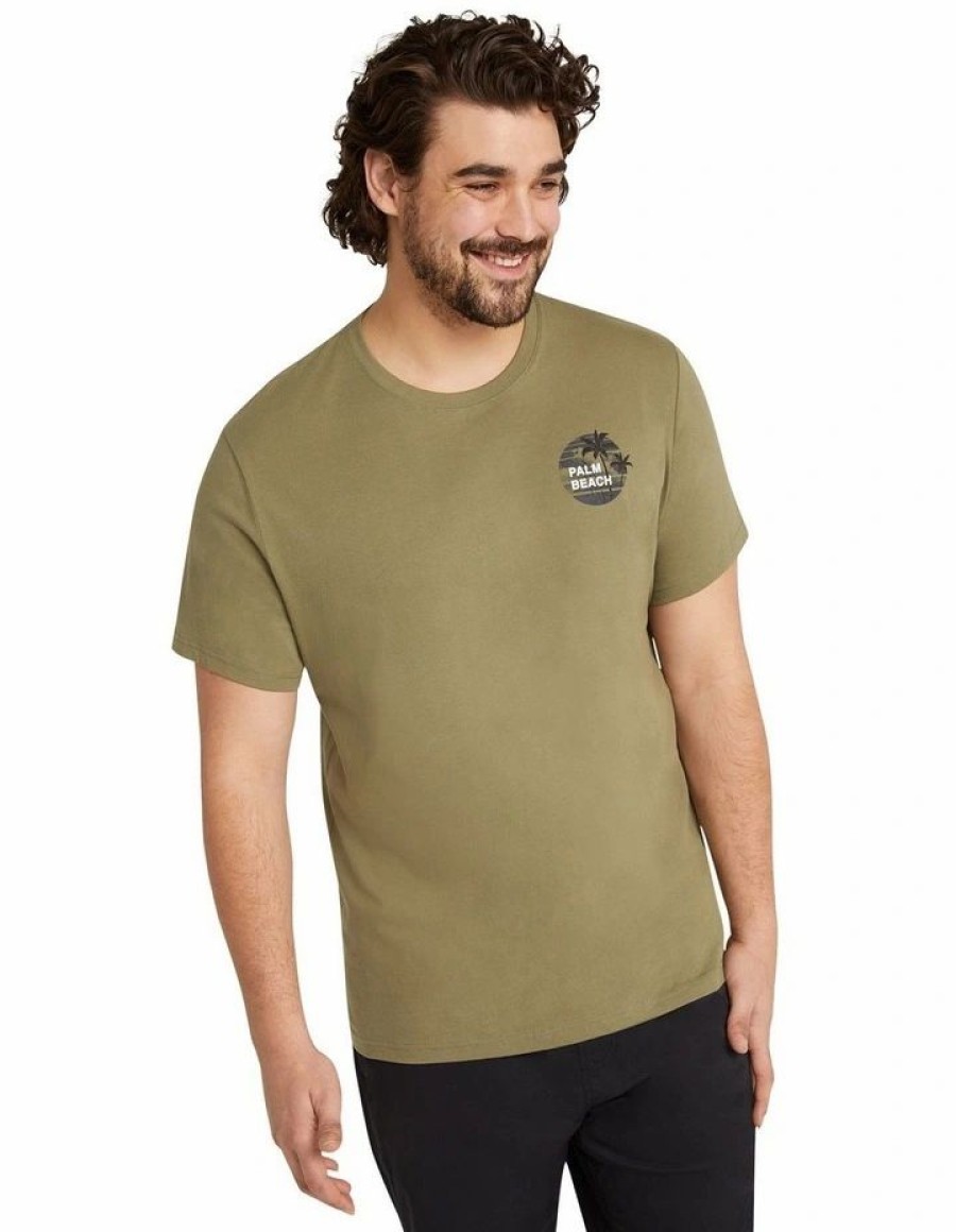 Clothing * | Johnny Bigg Cheap Palm Beach Crew Neck Tee In Green