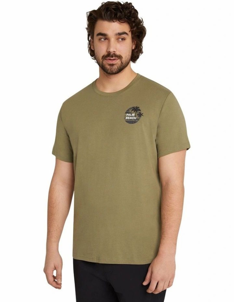 Clothing * | Johnny Bigg Cheap Palm Beach Crew Neck Tee In Green