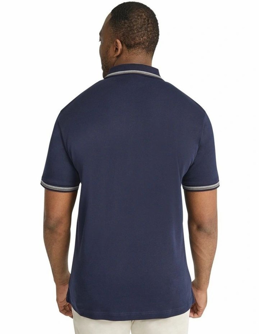 Clothing * | Johnny Bigg New Phoenix Zip Neck Polo In Navy