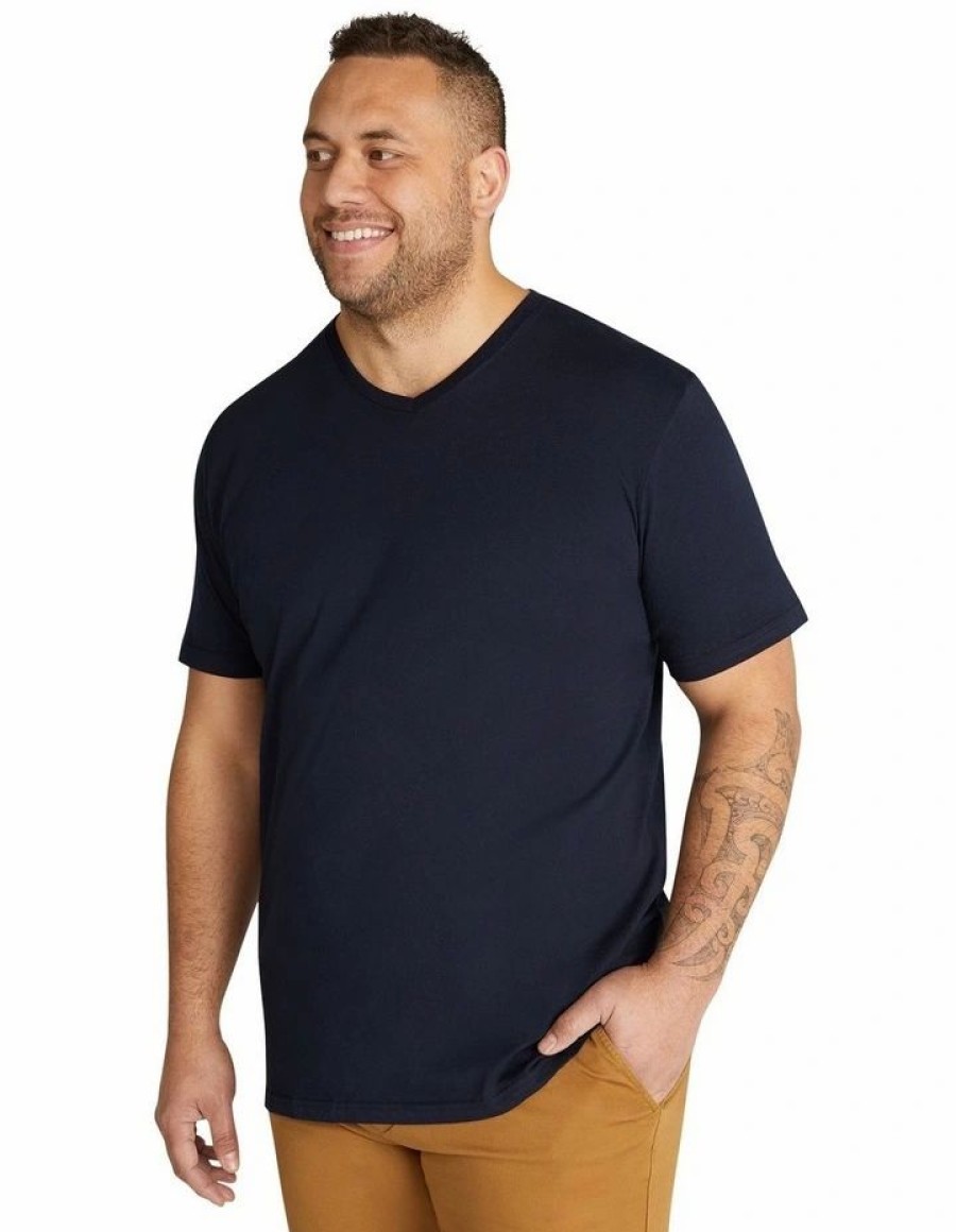 Clothing * | Johnny Bigg Premium Essential V Neck Tee In Navy