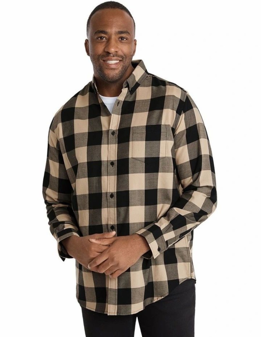 Big & Tall * | Johnny Bigg Clearance Royce Check Shirt In Stone