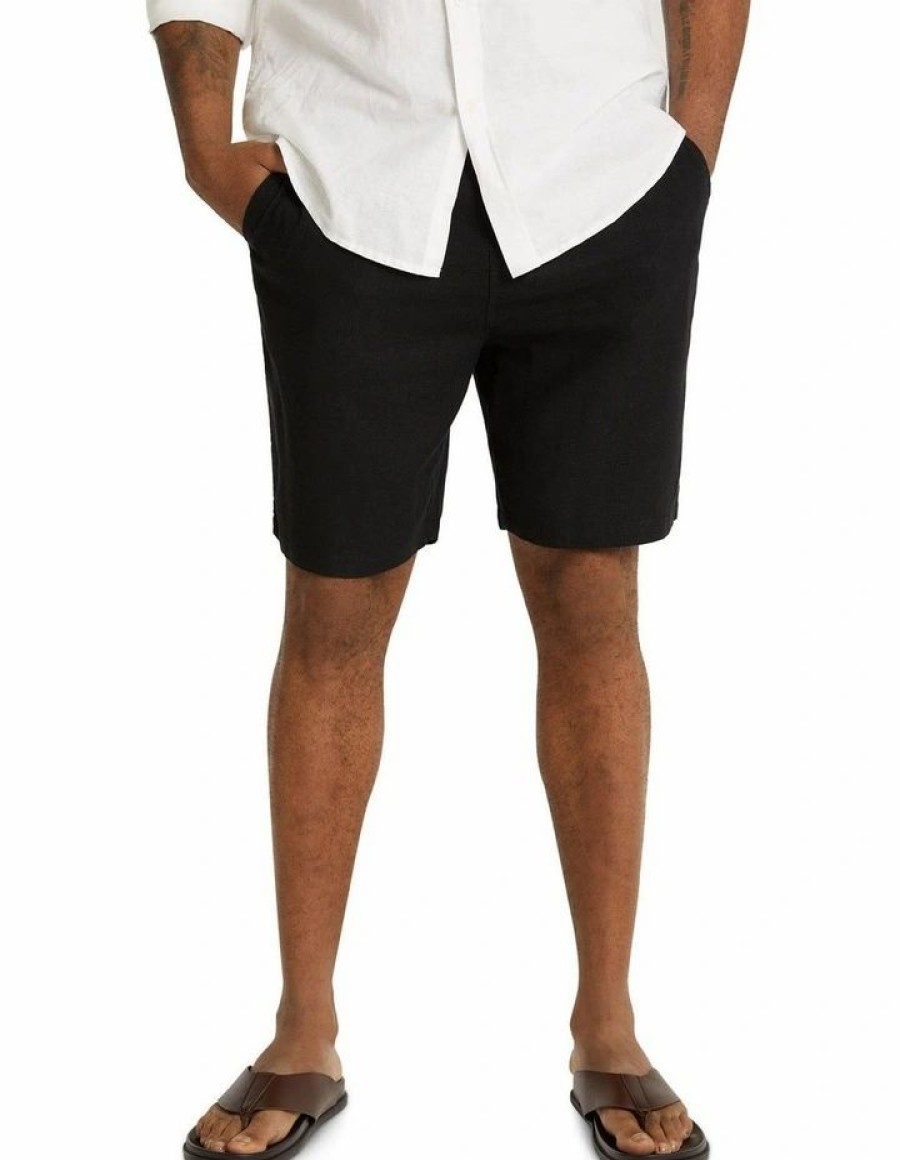 Clothing * | Johnny Bigg Official Burleigh Linen Blend Short In Black