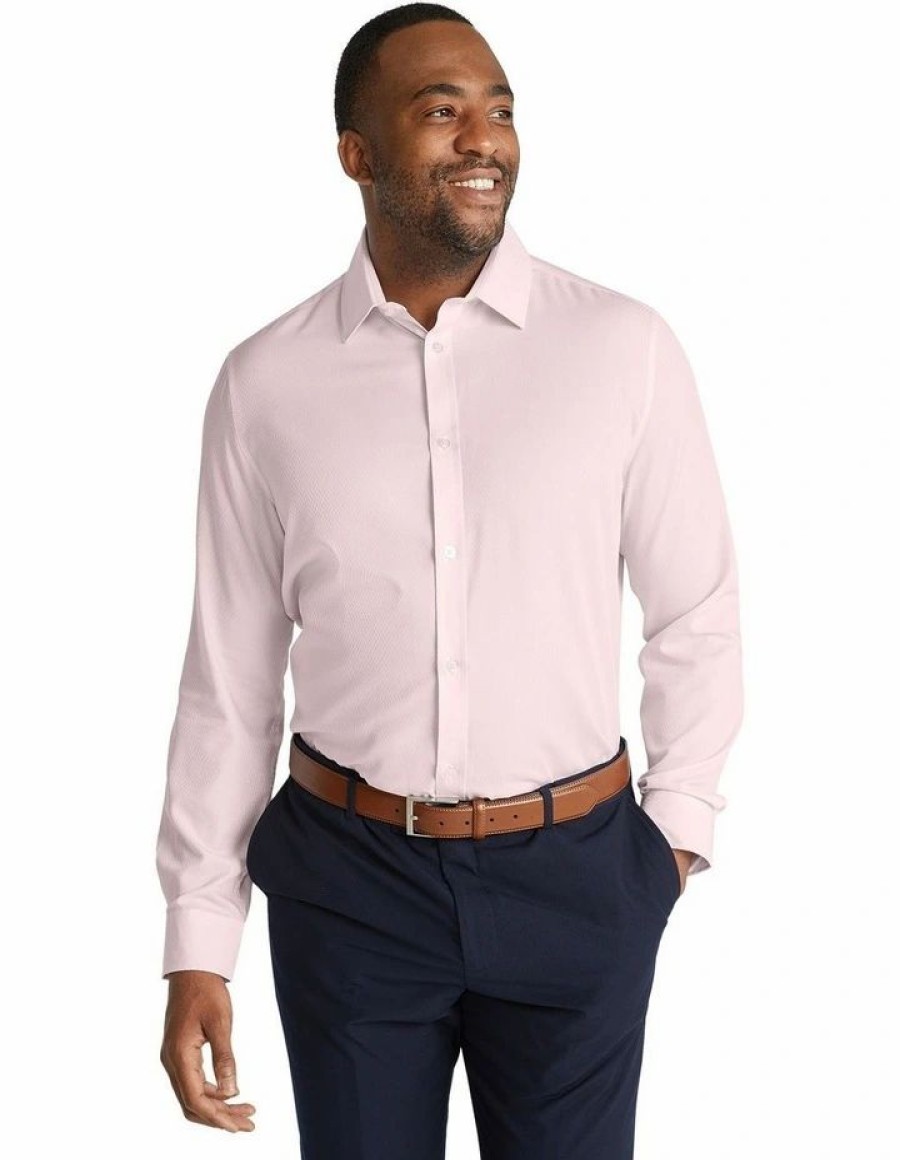 Suiting & Occasionwear * | Johnny Bigg Less Expensive Boston Textured Bamboo Blend Shirt In Pink Lt Pink