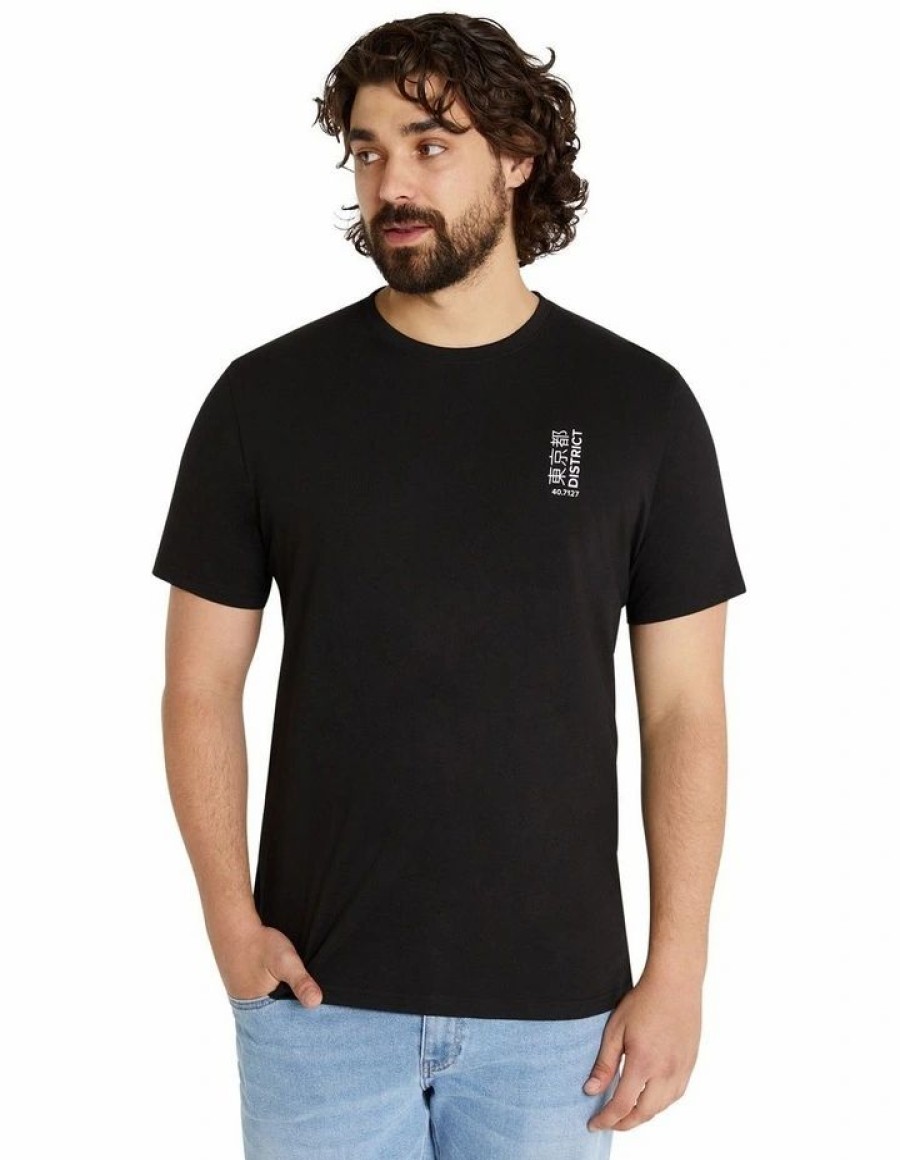 Clothing * | Johnny Bigg Best Quality Electric Ave Crew Neck Tee In Black