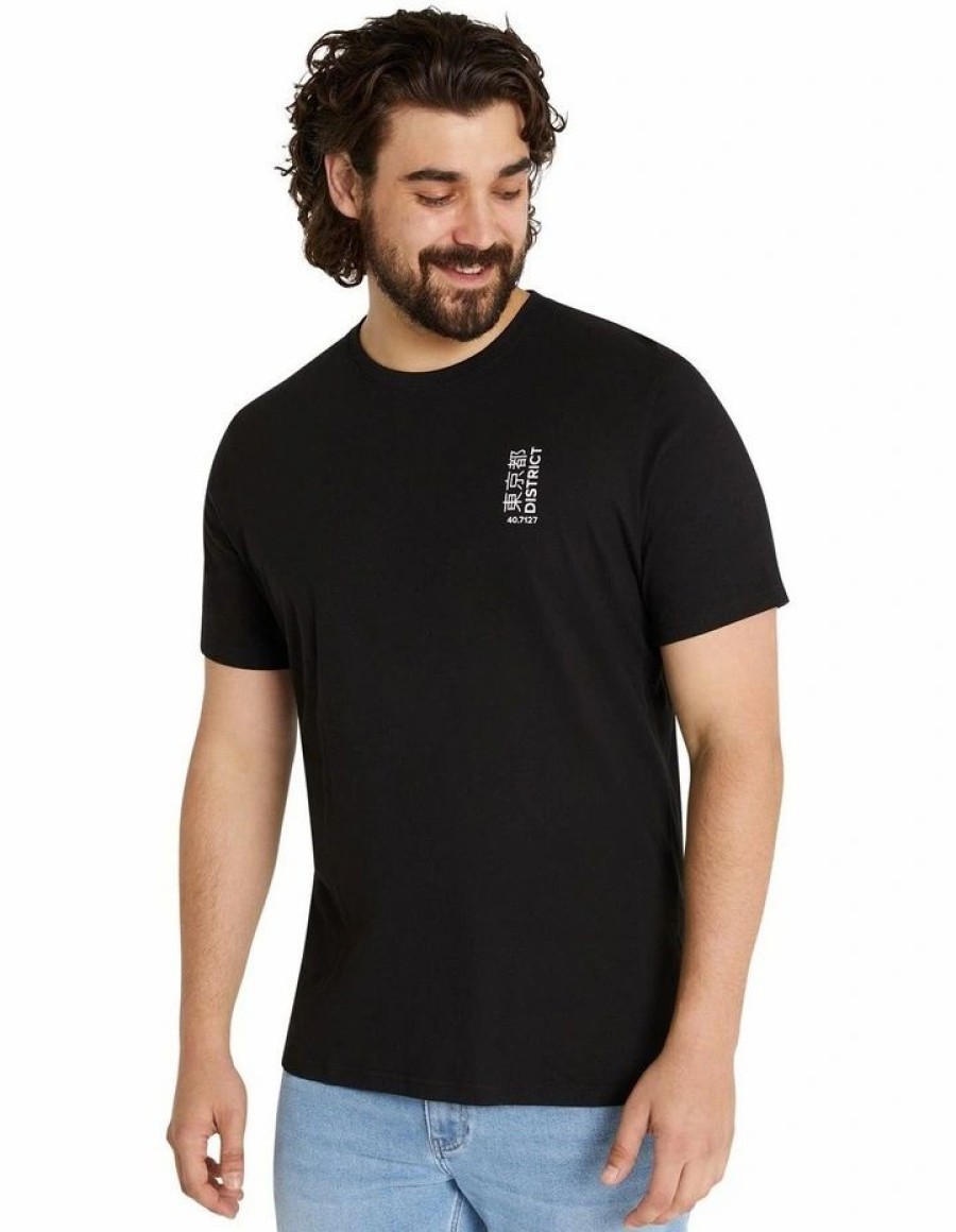 Clothing * | Johnny Bigg Best Quality Electric Ave Crew Neck Tee In Black