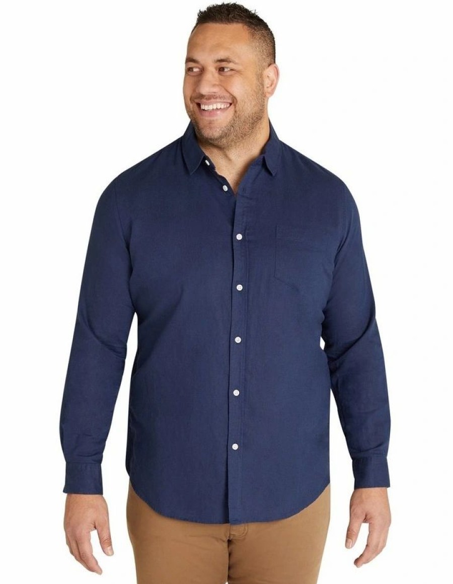 Big & Tall * | Johnny Bigg Original Anders Linen Shirt In Navy