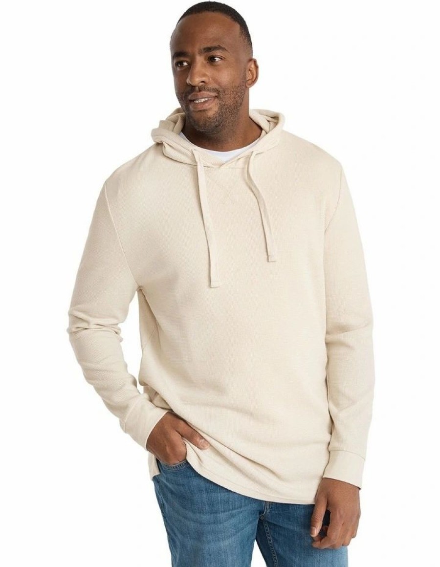 Clothing * | Johnny Bigg New Waffle Hooded Long Sleeve Top In Stone