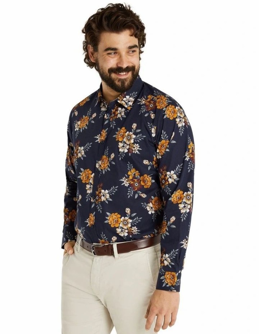 Suiting & Occasionwear * | Johnny Bigg Outlet Sale Madden Floral Shirt In Navy