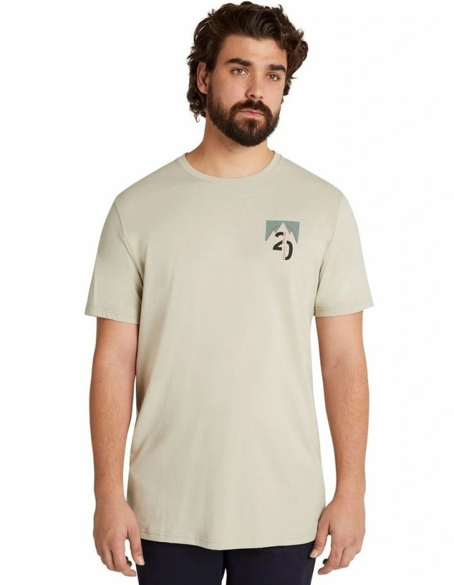 Clothing * | Johnny Bigg Typical Style So-Cal Longline Scoop Hem Tee In Beige