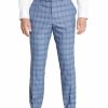 Suiting & Occasionwear * | Johnny Bigg Hot Sell The Silvio Check Stretch Elastic Dress Pant Blue Sky