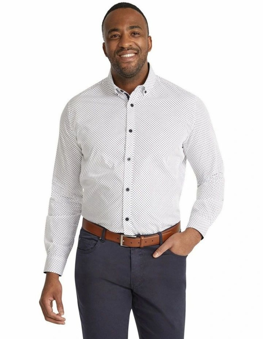 Big & Tall * | Johnny Bigg Crazy Deals Remington Geo Print Shirt In White