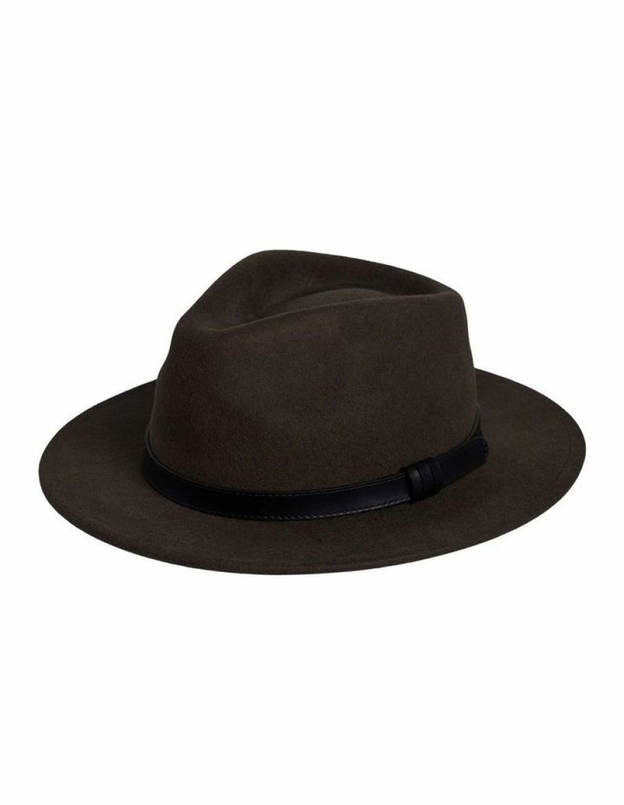 Accessories * | Johnny Bigg Outlet Sale Wool Felt Fedora Hat In Khaki