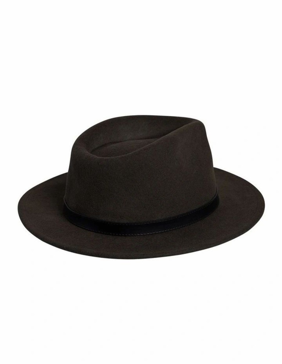 Accessories * | Johnny Bigg Outlet Sale Wool Felt Fedora Hat In Khaki