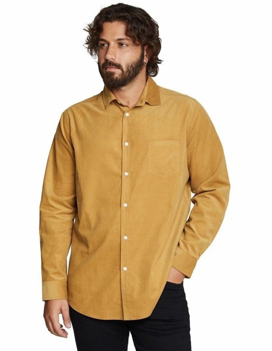 Big & Tall * | Johnny Bigg Crazy Deals Cape Cord Shirt Mustard