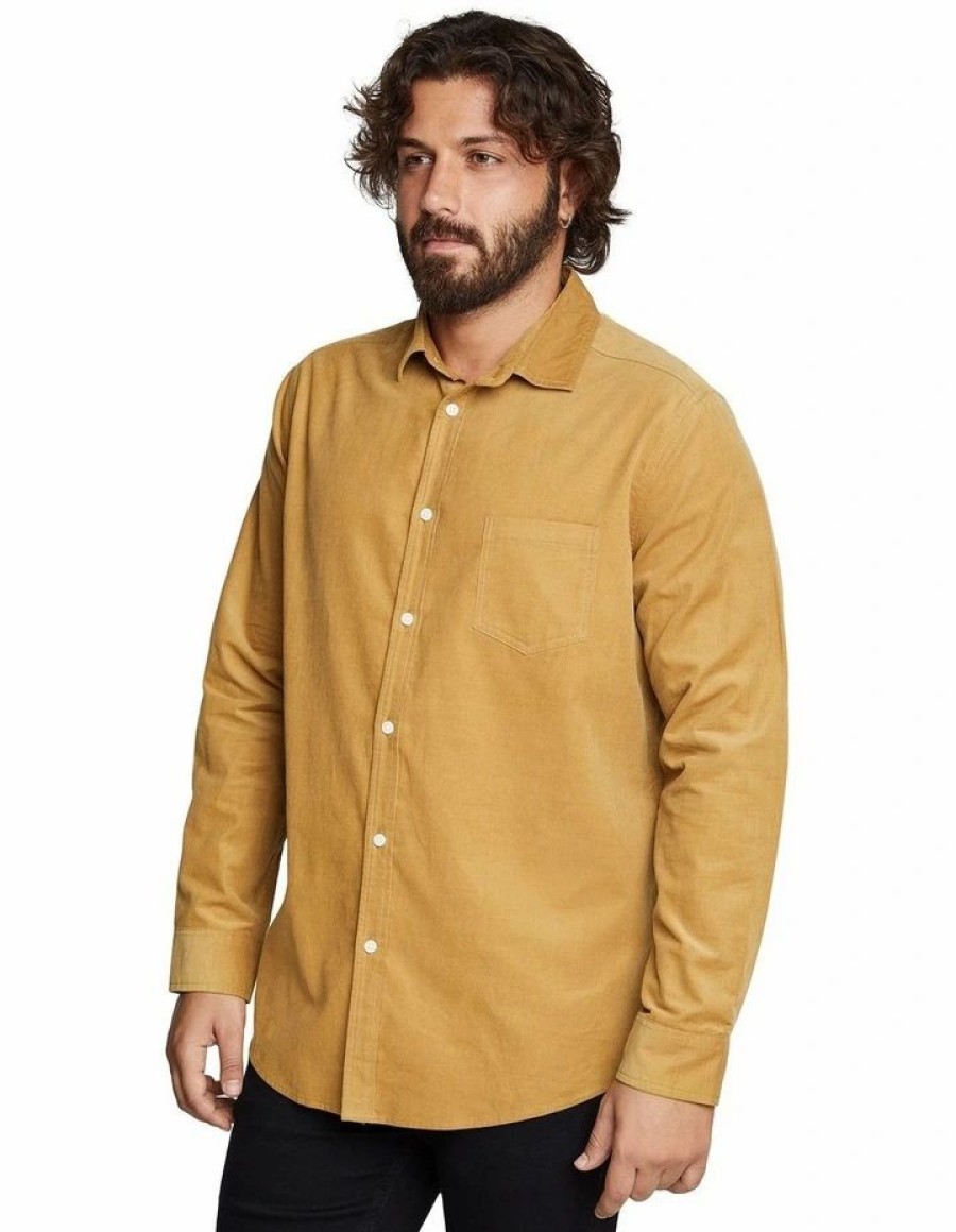 Big & Tall * | Johnny Bigg Crazy Deals Cape Cord Shirt Mustard