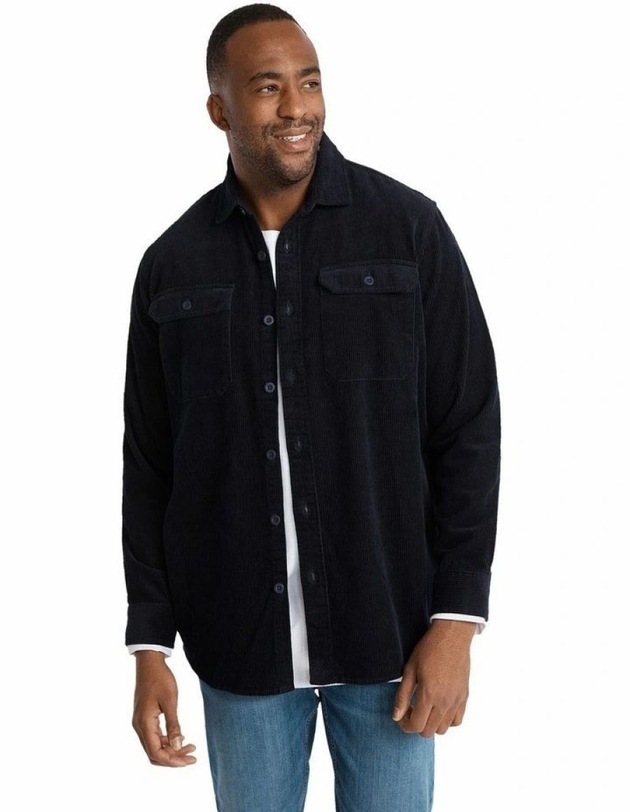 Accessories * | Johnny Bigg Typical Style Stan Corduroy Overshirt In Ink