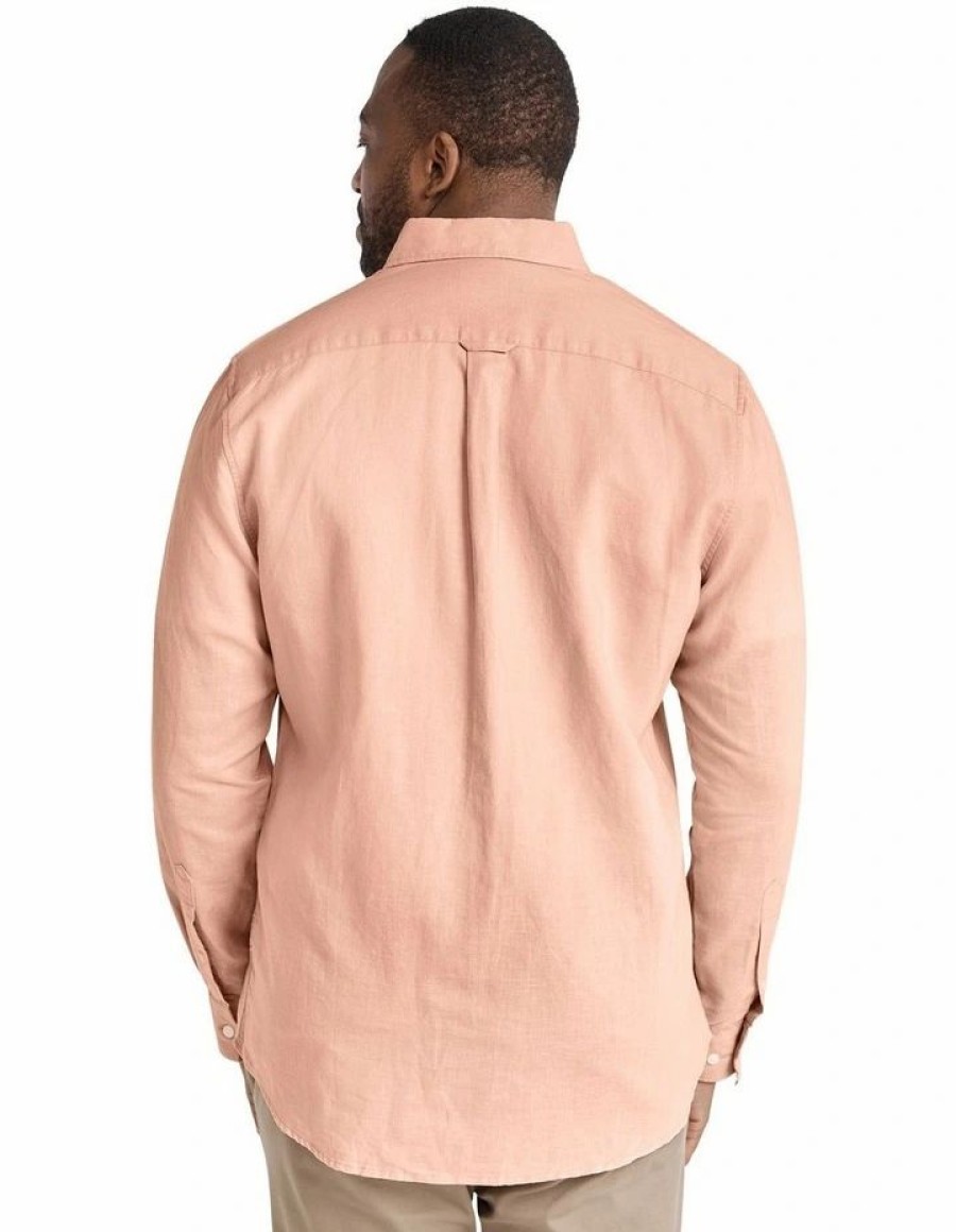 Big & Tall * | Johnny Bigg Crazy Deals Anders Linen Shirt In Dusk Pale Pink